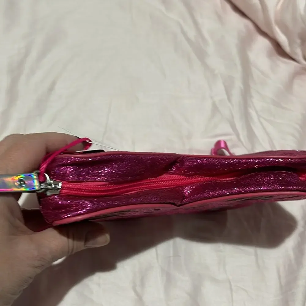 Hatley hot pink glitter butterfly belt bag cross body adjustable nwt perfect